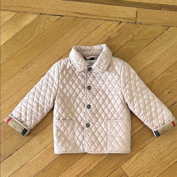 Burberry Pink Puffer Jacket Lightweight Quilted